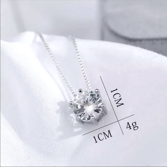 π Sterling Silver Diamond π Necklace - Picture 3 of 4